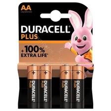 Image of Duracell Plus Power Alkaline Batteries - AA 4 Pack
