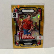 2026 Panini Prizm Monopoly FIFA Andres Iniesta #43 SPAIN Gold Cracked Ice