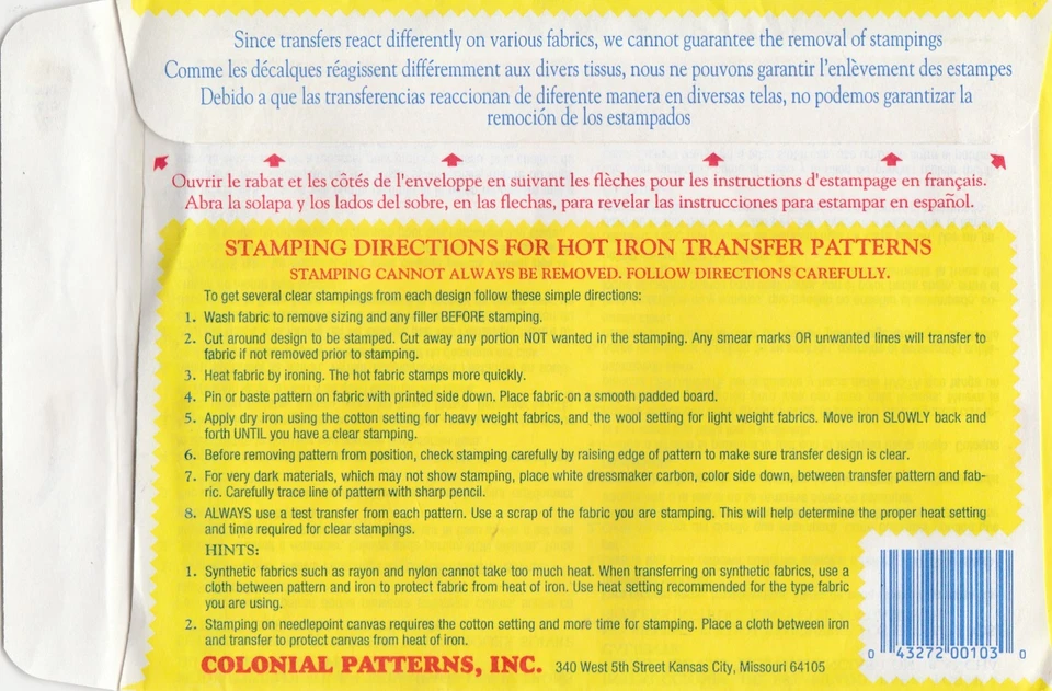 Aunt Martha's /COLONIAL PATTERNS HOT IRON TRANSFER HALLOWEEN 2 # 3868 - Image 2 of 2