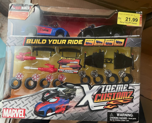Marvel Xtreme Customz Build Your Ride 2 Car Set Spider Man & Black ...