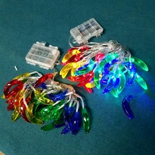 2 Working Multi-Color Acrylic Banana Light Strands Battery Operated Indoor Use 