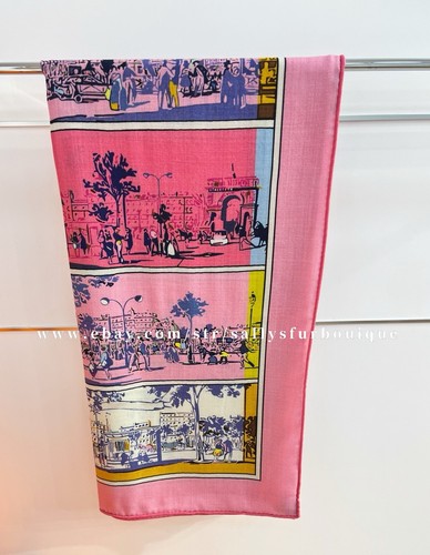 Sallys 70% cachemire et 30% soie écharpe enveloppante imprimé rues châle double face 53" - Photo 18/45