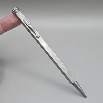 Vintage Teleskop Lineal Drehbleistift Metall Zeichenstift
