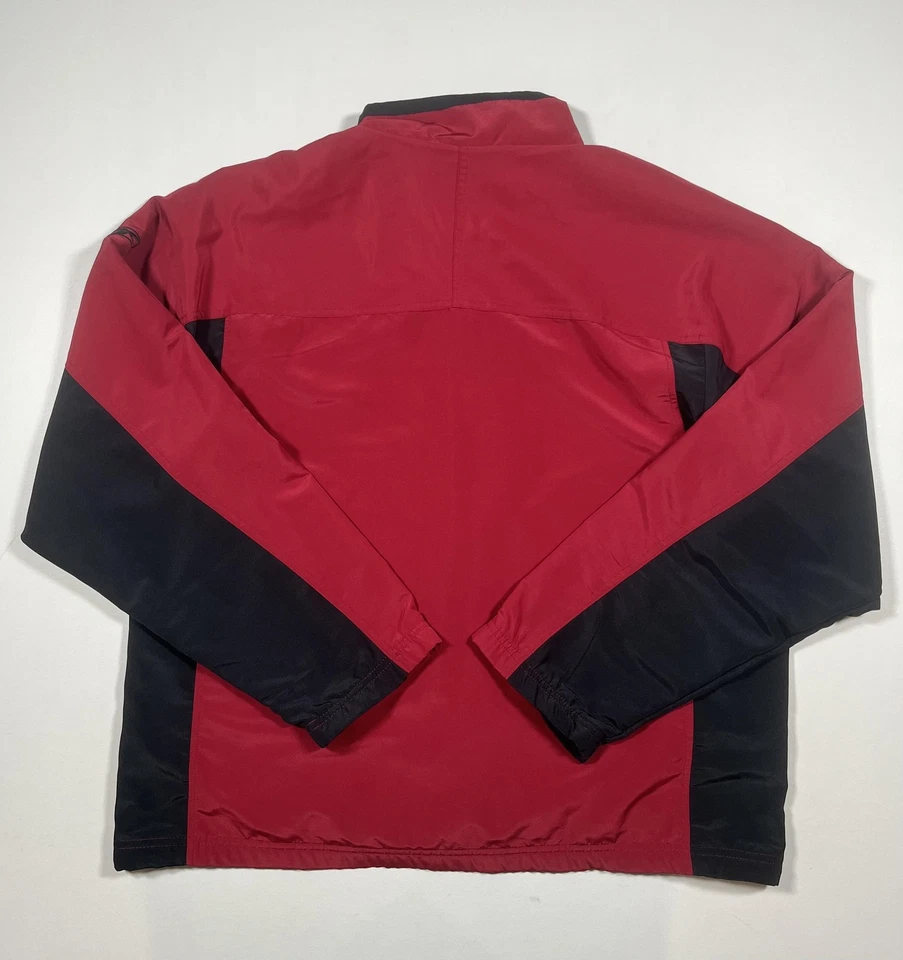 Chaqueta Reebok Para Hombre Grande Roja Negra Cremallera Completa Forrada Bloques de Color Entrenamiento Atlético Foto 2 de 4