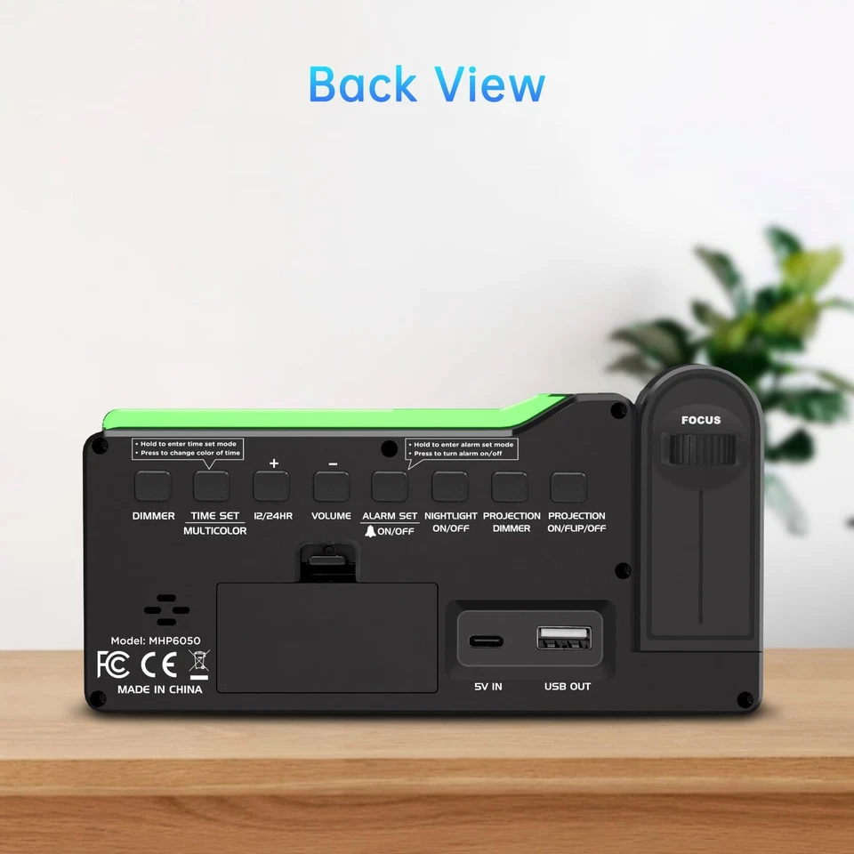 Projection Alarm Clock for Bedroom Ceiling Super Loud for Heavy Sleepers - Image 2 of 4