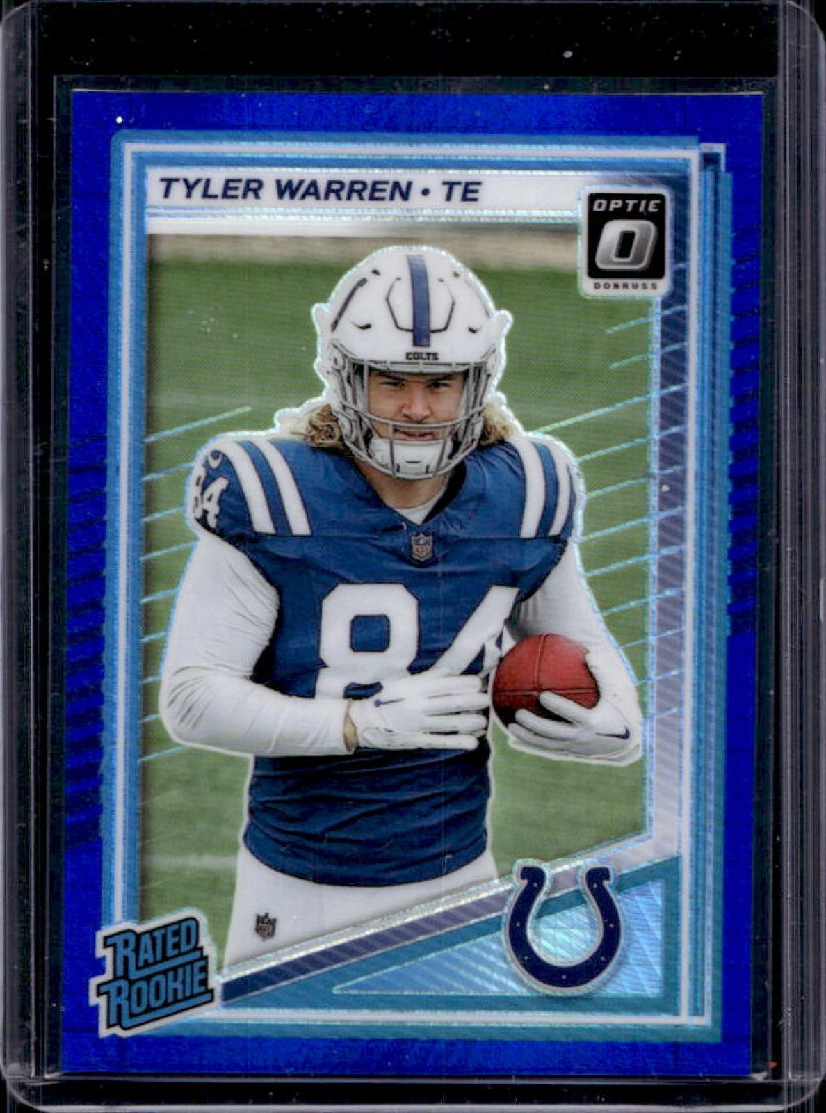 2025 Panini Donruss Optic Tyler Warren Rated Rookie Blue Hyper Prizm #234 Colts
