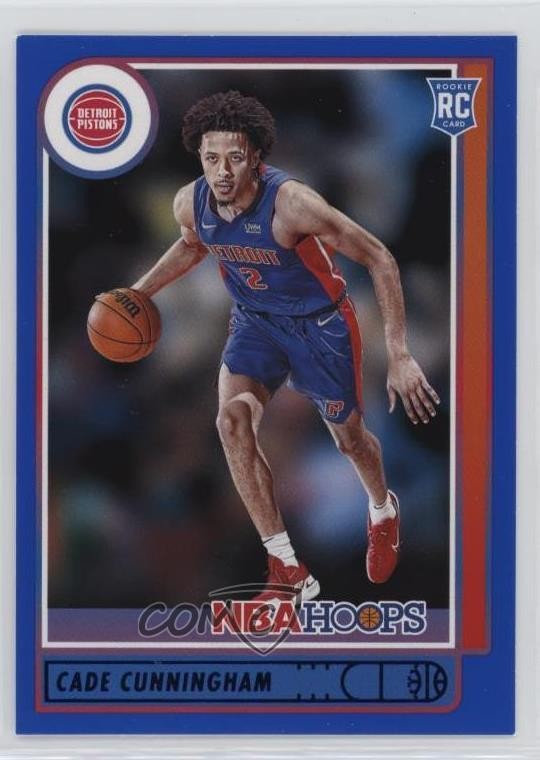 2021-22 Panini NBA Hoops Rookies Blue Cade Cunningham #201 1gg4