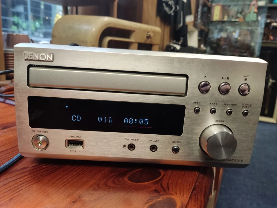 Denon RCD-M38DAB CD Receiver Amplifier CD/MP3/USB/DAB/FM/AM Silver  - Image 2 of 4