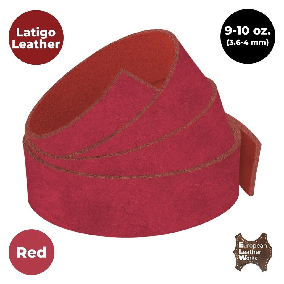 ELW 9-10 oz (3.6-4mm) Latigo Leather Straps Belt Grade 72" Cowhide Straps - Image 4 of 4