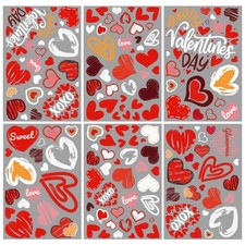 162Pcs Valentines Day Decorations,6 Sheets Valentines Window Clings,Heart Win...