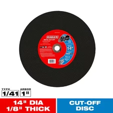 Metal High Speed Cut-Off Disc: 14 in. x 1/8 in. x 1 in. - Efficient Cutting Tool