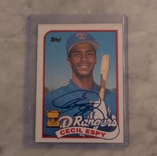 1989 Topps Cecil Espy Texas Rangers #221 autographed All-Star Rookie card. rookie card picture