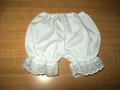 White BLOOMERS PANTY PANTIES W/ WHITE EYELET for 16 17 18'' CPK Cabbage Patch Kid