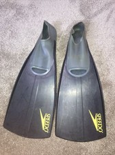 Speedo Scuba Fins SZ 7-8 Black Rubber Flippers Swim Diving Made In Italy