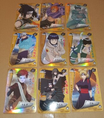 Naruto Trading Cards lot of 9 rare ninja gaara guy Hinata lee TCG
