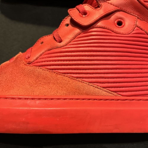 ZAPATOS DE ENTRENADOR BALENCIAGA COTE ZAPATILLAS ROJAS PLISADAS ARENA TALLA 44 EE. UU. 11 AUTÉNTICAS - Imagen 19 de 24
