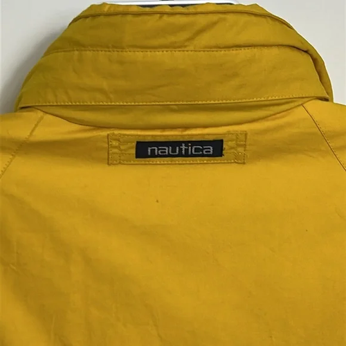 Nautica Women's Size Large Yellow Raincoat Hooded Zip and Snap Front Lined Coat - Picture 14 of 16
