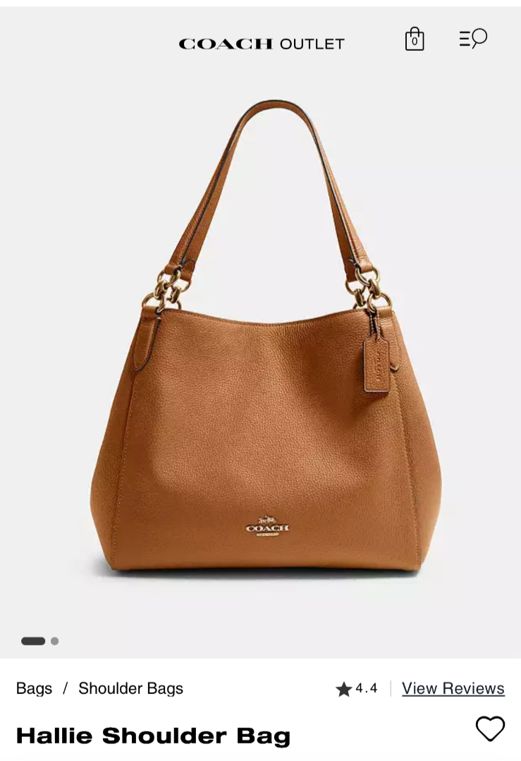 Hallie F80268 Light Saddle Brown Large Coach Shoulder Bag