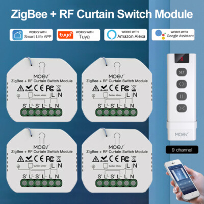 ZIGBEE Smart Curtain Switch Wireless Remote Roller Shutter Motor for Alexa TUYA
