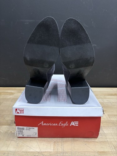 American Eagle Stina Dark Grey Perforated Back Ankle Boots Women's Size 9 - NWT - Picture 13 of 16