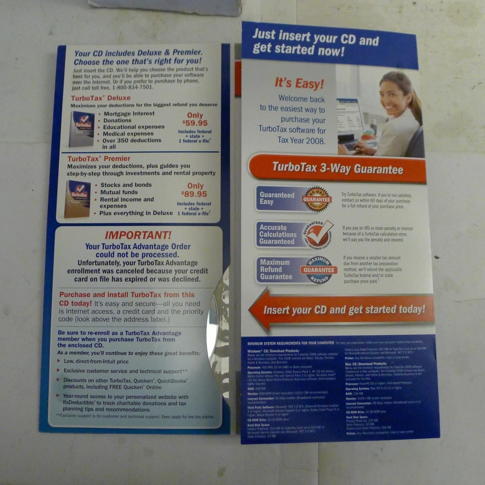 TurboTax 2008 Deluxe or Premier CD - FOR Collecting Purposes ONLY - Image 4 of 4