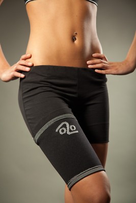 Bandage Cuisse LOREY - Soutien Confortable En Viscose Noire, Idéal Pour Le Sport Et La Récupération