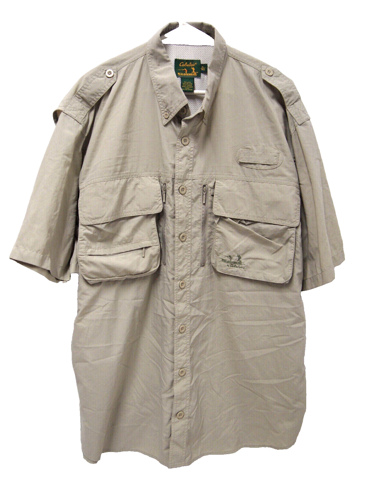 Cabelas Mens Shirt XLT Tall Fishing Outdoors Khaki Be… Gem