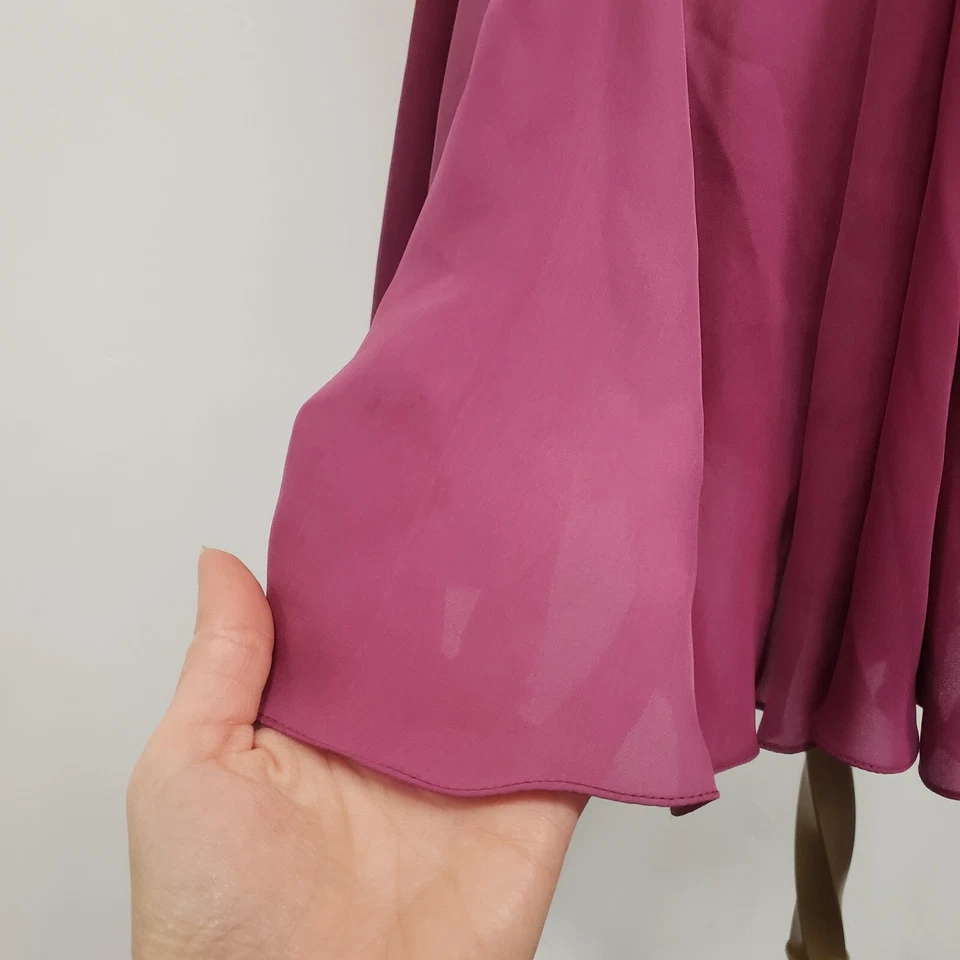 Vintage Nine West Womens Silk Midi Dress Size 6 Pink HOCO Formal Event Y2K Fairy - image 2 of 4