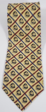 Tommy Hilfiger Mens Tie Beige w/Multicolor Pattern 100% Silk 55"x4" Made in USA