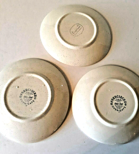 3 Franciscan Atomic Starburst Untertassen Retro MCM Gladding McBean TV Mark 6 x 5,5 Zoll - Bild 4 von 6