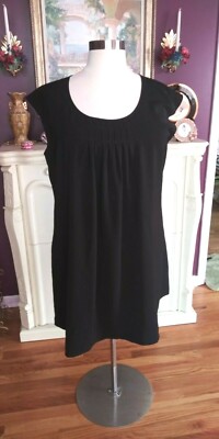 (Any Body)   Black Sleeveless Dress     Pleated Front   Size 1X      (NEW)
