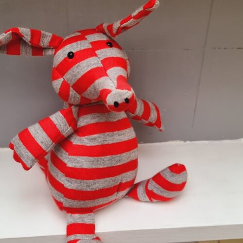 RARE  NEW Jellycat Red Grey Striped Anteater soft Toy - Picture 1 of 5
