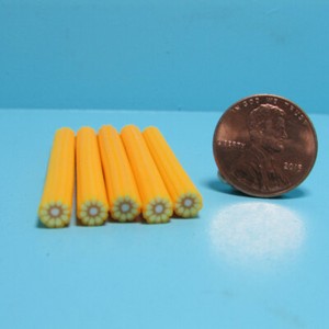 Set of 5 Dollhouse Miniature Corn on the Cob Polymer Clay Canes 