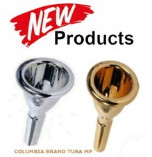 TUBA MOUTH PIECE GOLD OR SILVER COLUMBIA BRAND 18 SP, 18 GP, QUALITY SOUND