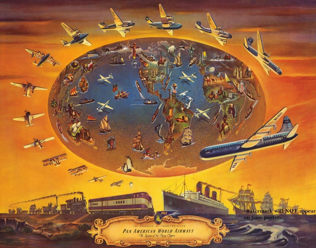 11x14 1946 Pan American Airways PHOTO Poster Print PAN AM Airlines