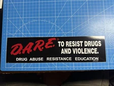 DARE Bumper Sticker Drug Abuse Resistance Education ZIP STRIPS Removable Police