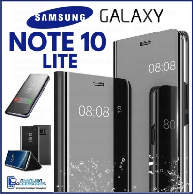 FLIP COVER FOR SAMSUNG GALAXY NOTE 10 LITE BOOK CASE CLEAR VIEW 360° BLACK