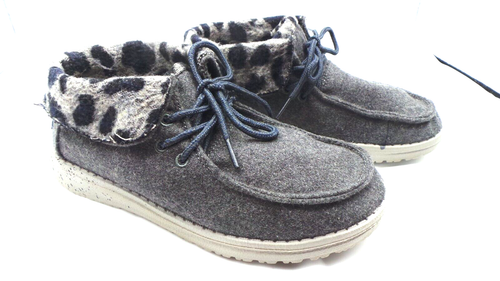 HEY DUDE BRITT GRAY WOMEN'S SHOES CHEETAH PRINT SZ. 6 121773139 - Picture 2 of 8