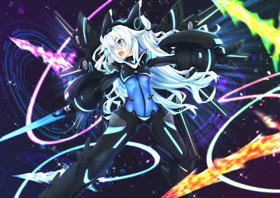 Anime girls hyperdimension neptunia noire open mouth CCG Gaming Mat Desk