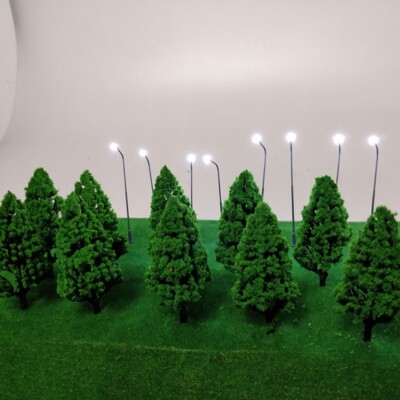 5pcs 10cm Trees Model Garden Park Train Railway Architectural Scenery Layout DIY