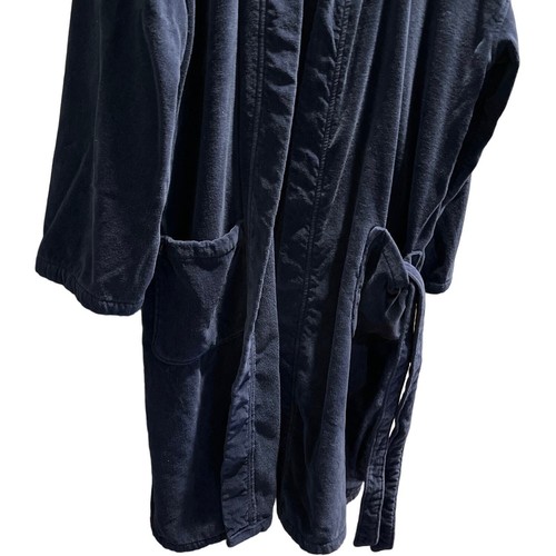BLUE POLO Men’s long ROBE Cotton plush heavy terrycloth, tie belt Y2K Large XL - Picture 3 of 12