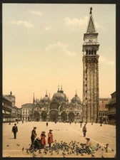 8" x 10" Photo St. Mark's Place, with campanile, Venice, Italy