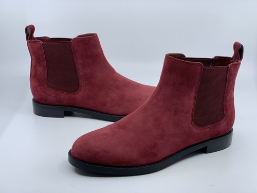 Burgundy Wine Suede Ankle Boots Size 