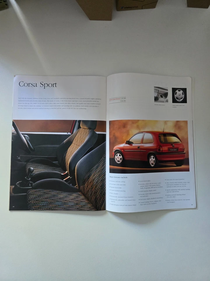 Original Vauxhall Corsa Brochure 1998 VGC Inc.Corsa Sport - Image 2 of 3