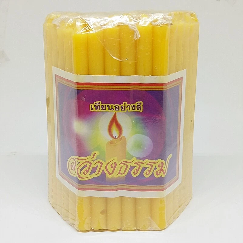 51 палочка 1 упаковка пчелиный воск свечи поклонение Будде тайский желтый освещение с подсветкой - Изображение 4 из 4