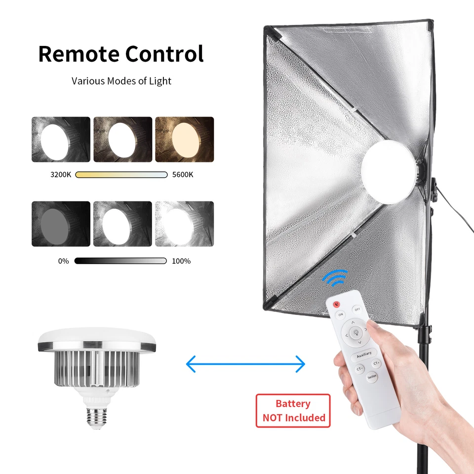 Photography E27 85W 3200K-5500K Video Studio LED Continuous Light Lamp Bulb - Image 3 of 4