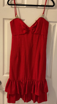 Vintage Morton Myles Red Dress Union-Made USA Medium