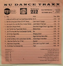 ERG dance traxx 212, cd, 2012, Ne-yo, Justin Bieber, Beyonce, Calvin Harris