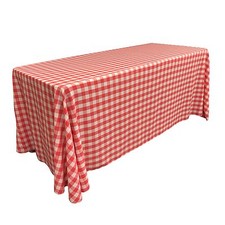 LA Linen Polyester Checkered 90 by 132-Inch Rectangular Tablecloth. Made in USA