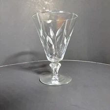 Set Of 5 Vintage Simplicity By Libbey Glass Company Clear Etched Water Goblets